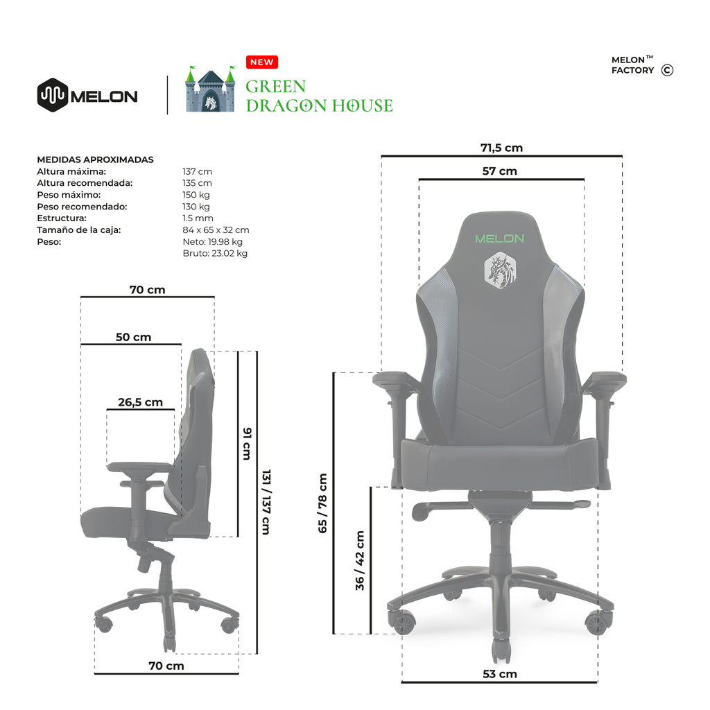 SILLA GAMER DRAGON HOUSE 8200