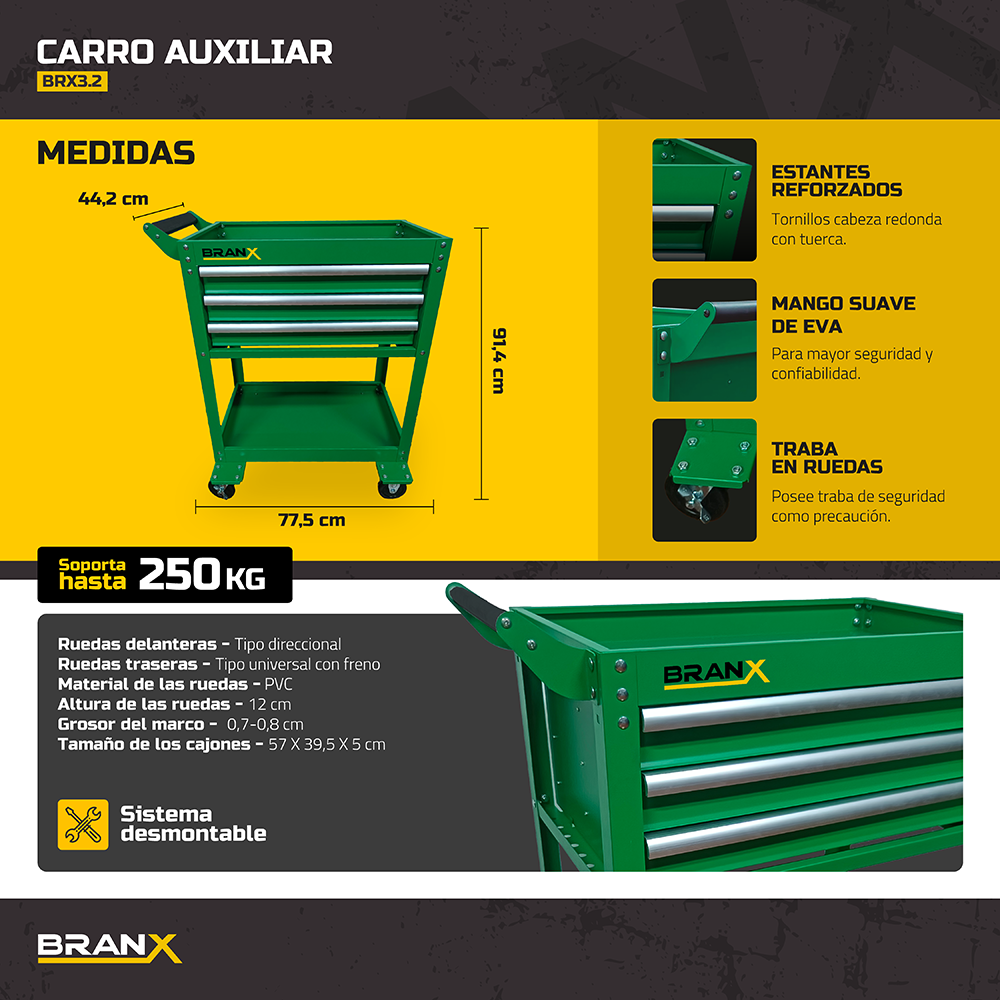 CARRO HERRAM 3 CAJONES BRANX (3.2)