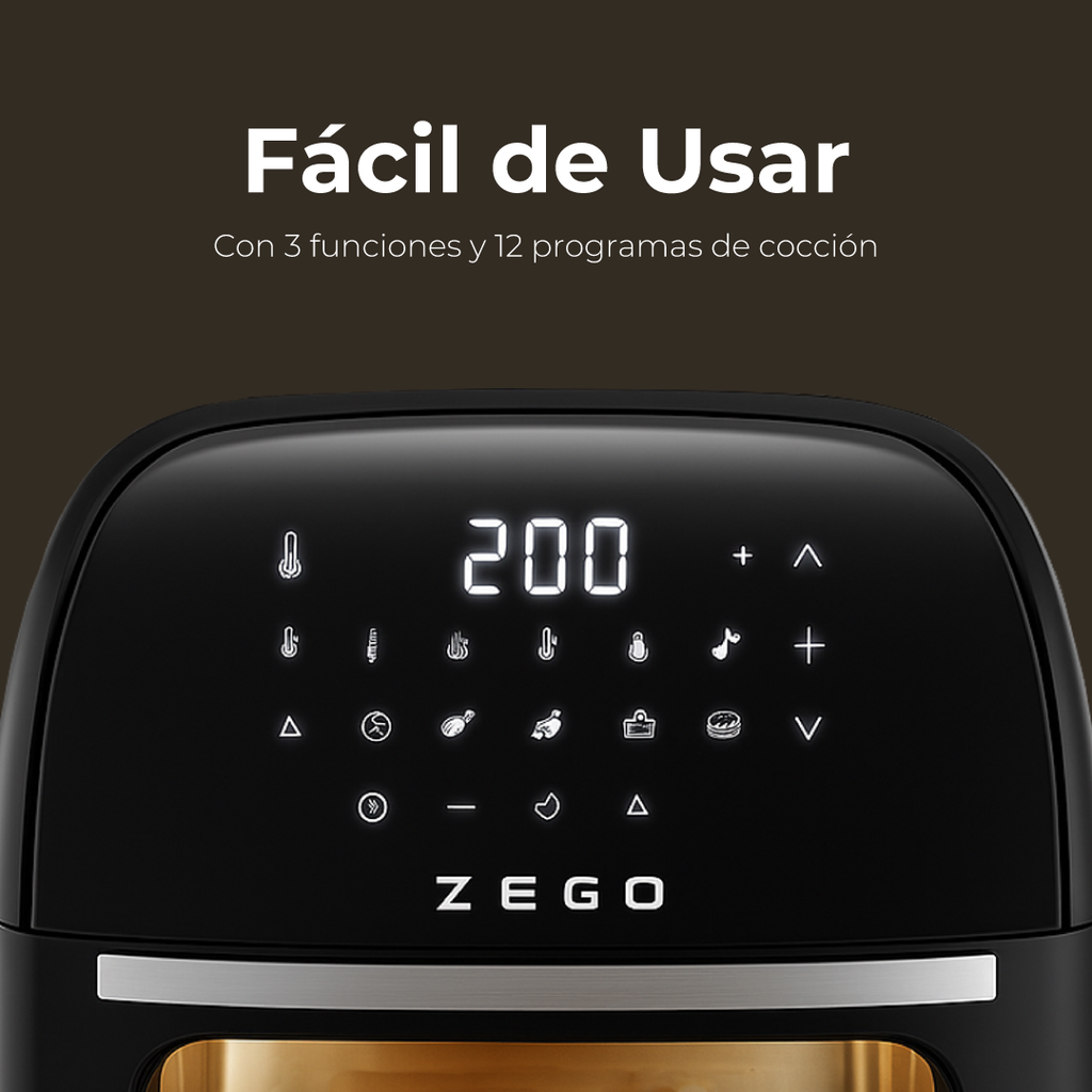 FREIDORA DE AIRE ZF8083D ZEGO (12Lts)