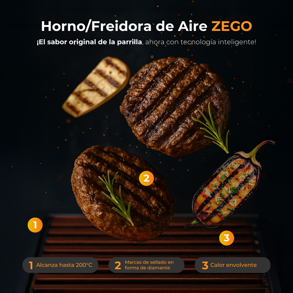 FREIDORA DE AIRE ZF8083D ZEGO (12Lts)