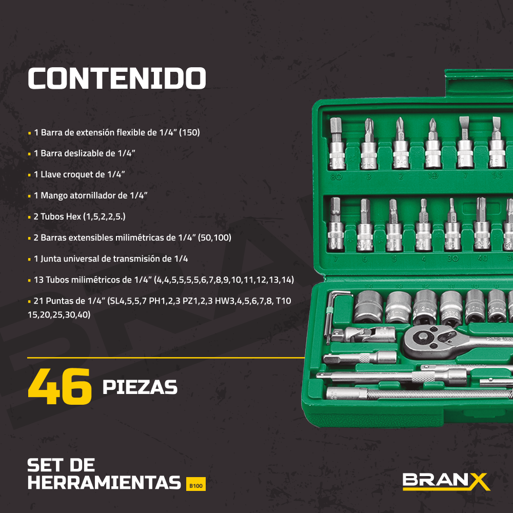 SET DE HERRAMIENTAS B100 (46 PIEZAS) | SAMBRAK