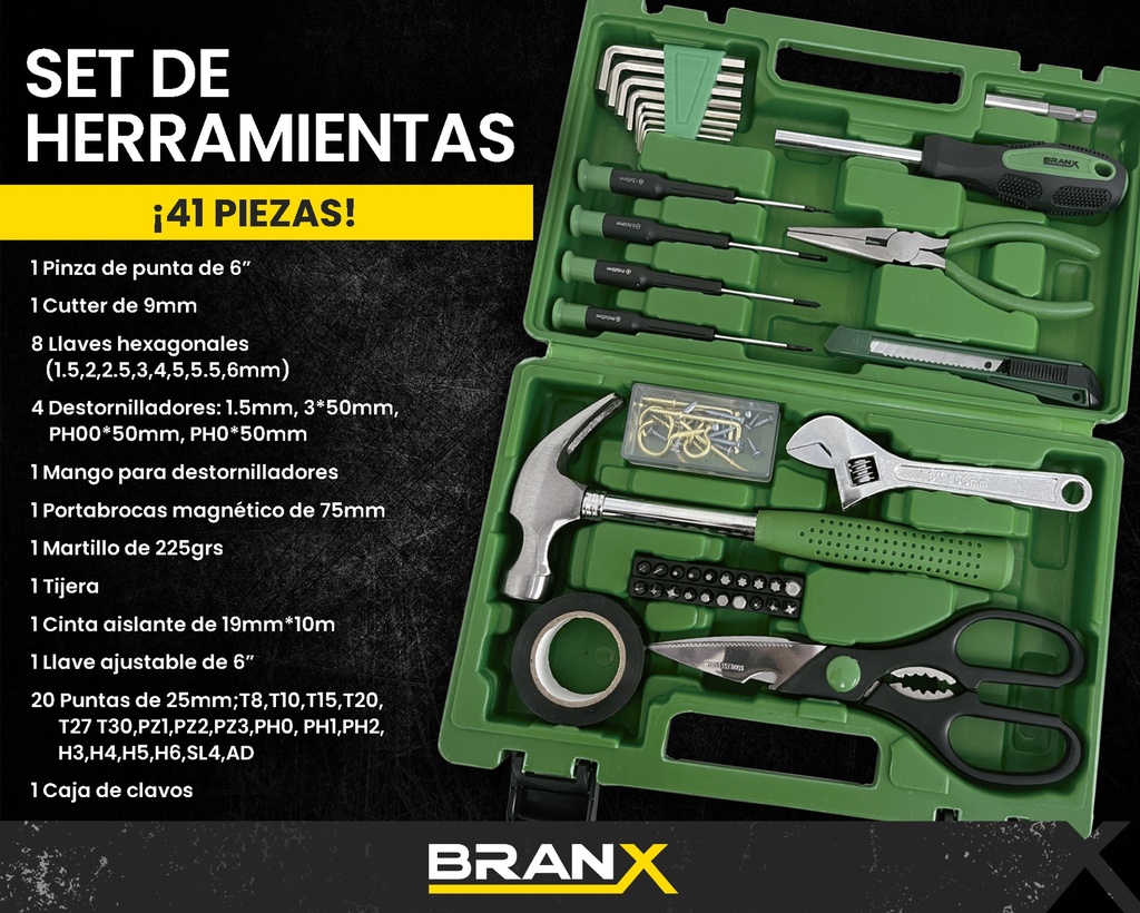 SET DE HERRAMIENTAS B200 (41 PIEZAS)
