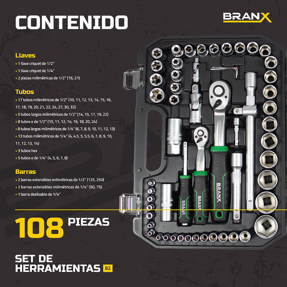 SET DE HERRAMIENTAS B2 (108 PIEZAS)