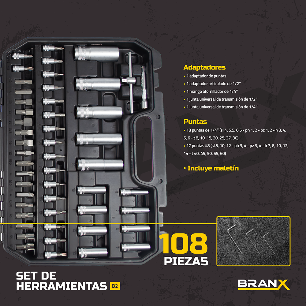 SET DE HERRAMIENTAS B2 (108 PIEZAS)