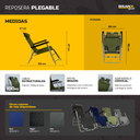 SILLA PLEGABLE CON ALMOHADA