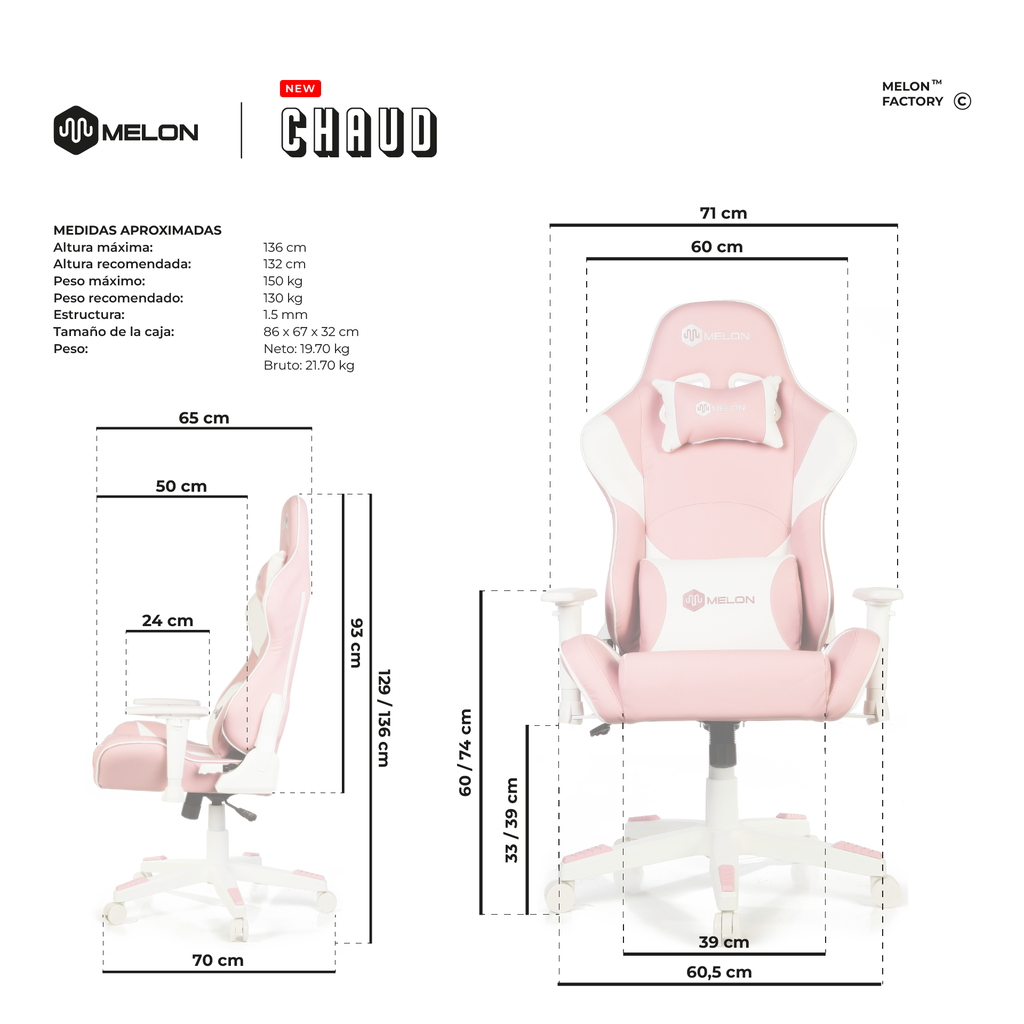 SILLA GAMER 8803 PINK