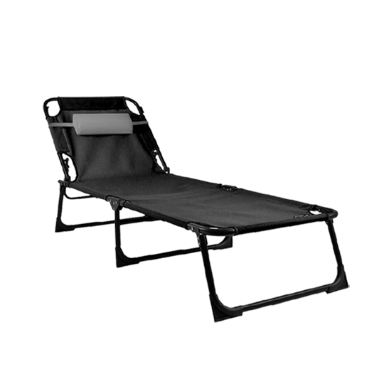 [BRNX0078] SILLA PLEGABLE CON ALMOHADA (Negro)