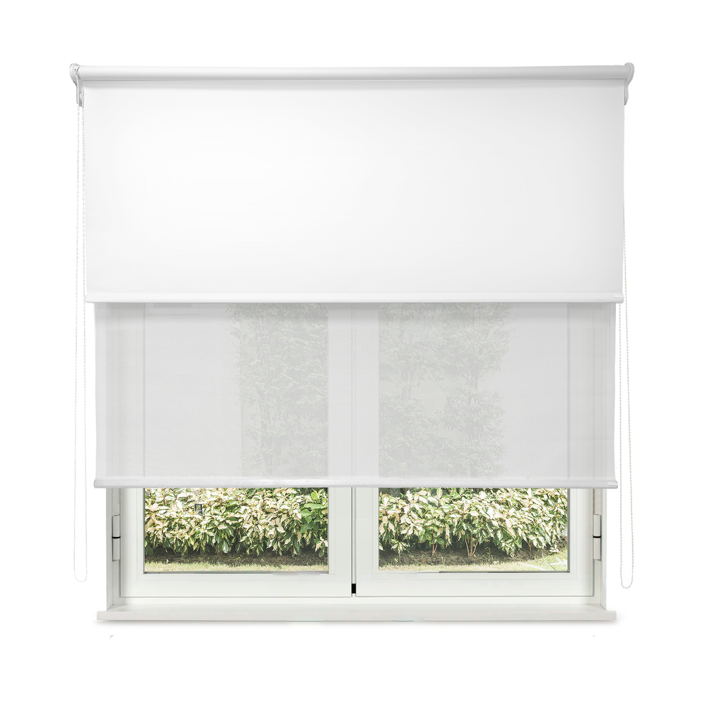 CORTINA ROLLER ANTISOLAR DOBLE A MEDIDA (Blanco - Blanco)